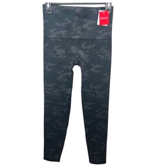 Spanx Womens Look at Me Now Seamless Leggings Black Camo Printed High-Waisted S - Picture 6 of 13